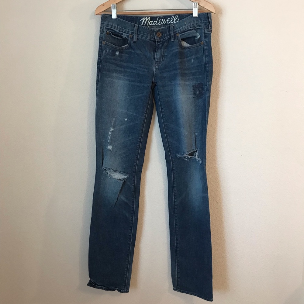 Madewell Rail Straight Leg Distressed Jeans - Picture 3 of 8